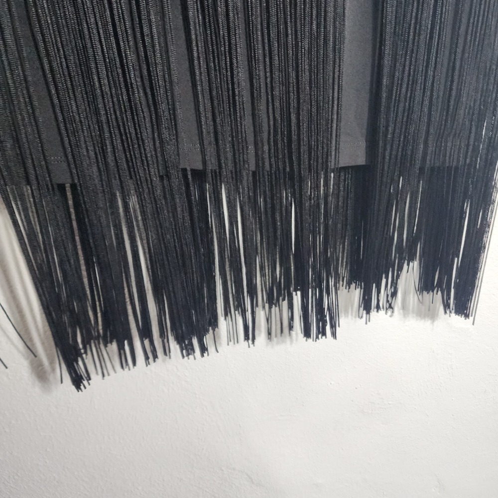 Boston Proper Swingy‎ Fringe Dress Proper Black V-Neck Sleeveless Mini 10 NEW - Picture 10 of 12